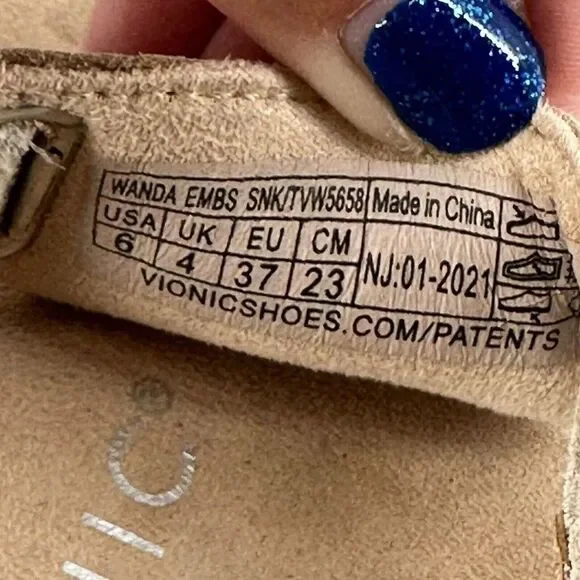 Vionic Sandals Womens Size 6 Wanta T Strap Cream Comfort Slip On Open Toe Shoe - Picture 9 of 9